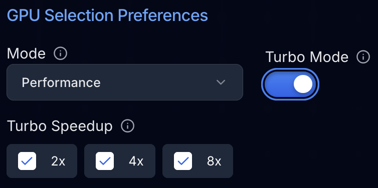 Turbo Mode Configuration Interface